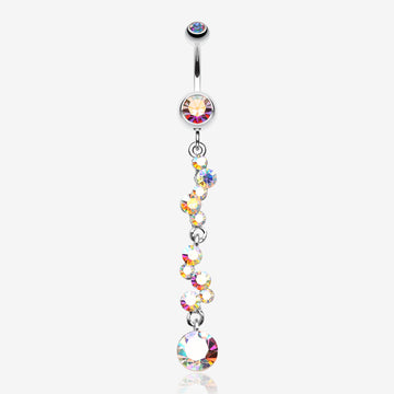 Crystal Journey Swirl Belly Ring-Aurora Borealis